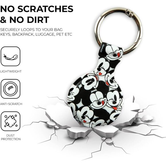 IJOY Disney Mickey Mouse AirTag Holder with Keychain for Dogs Bags, Keys, Gifts - Picture 3 of 7